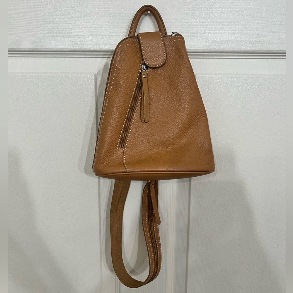 Versatile Leather Backpack - image 1